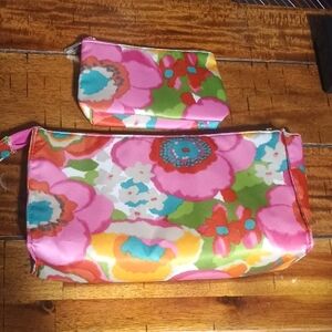 Clinique Pink Floral Cosmetic Bags